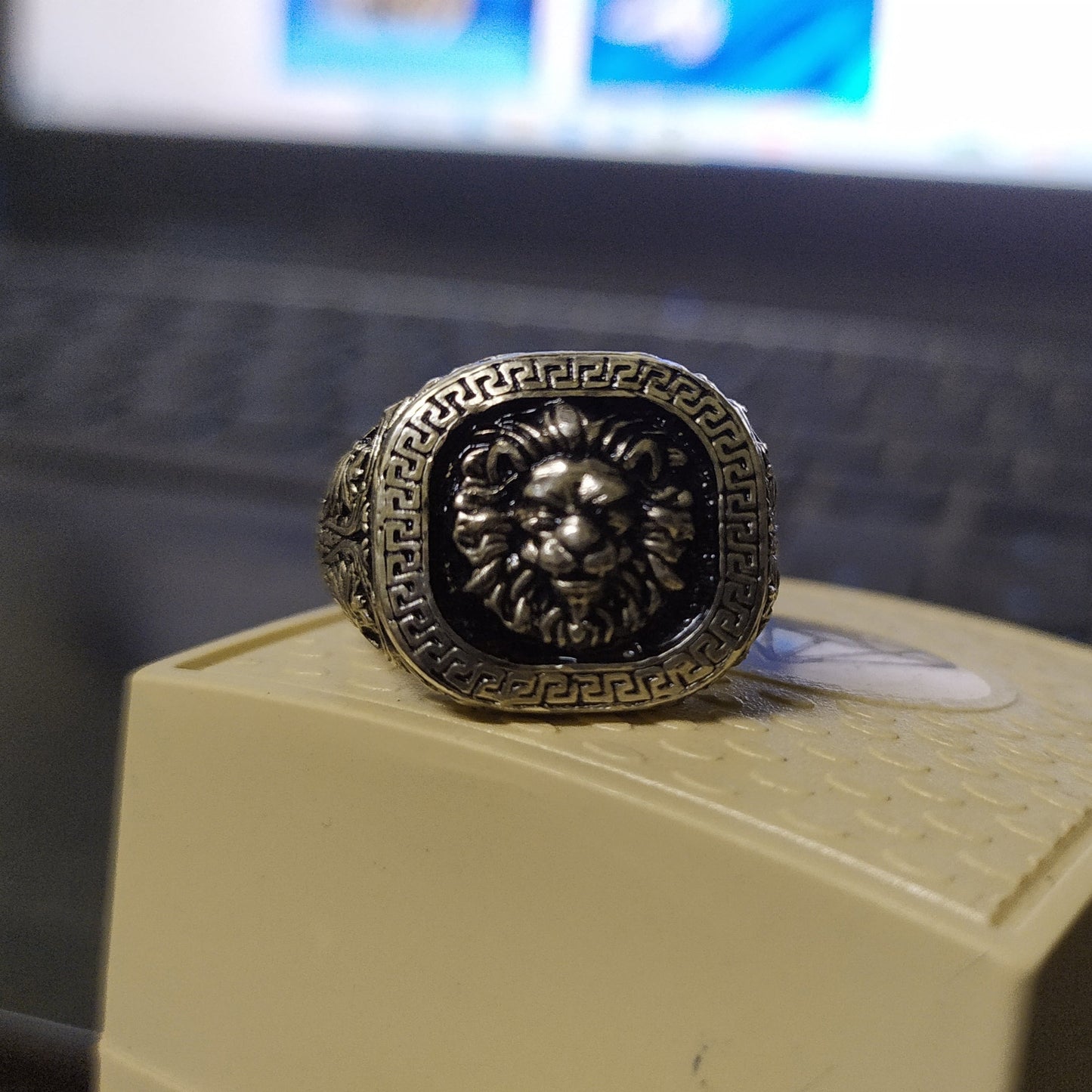 Lion Ring With Versace Pattern