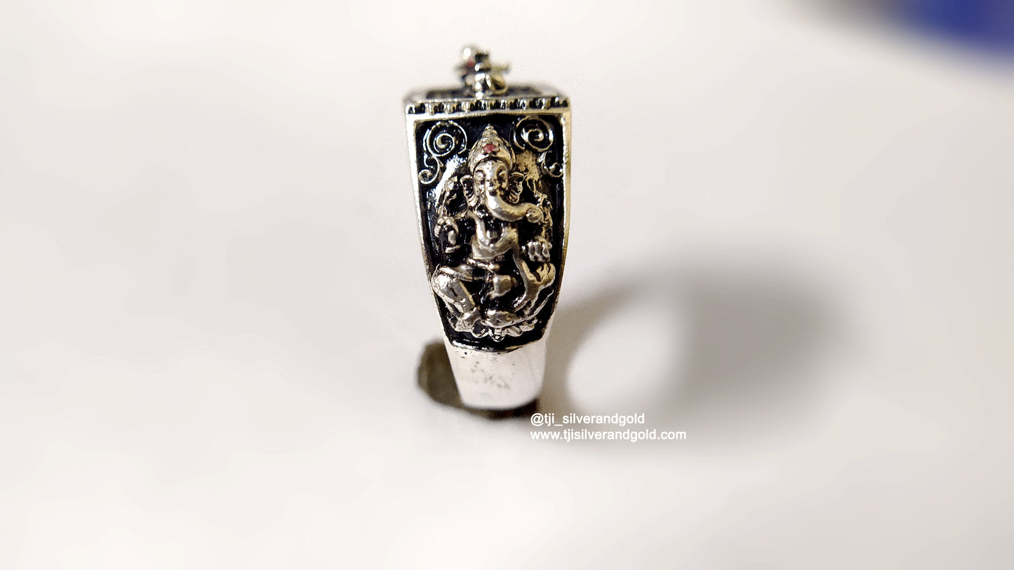 murugar and vinayagar ring|with lingam and nandhi|high octane antique finish